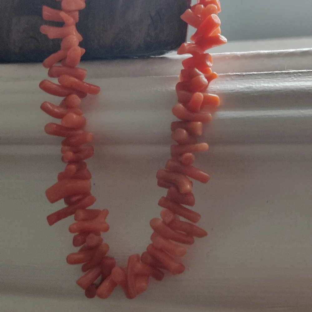 Genuine Undyed Coral Branch Necklace - Picture 10 of 16